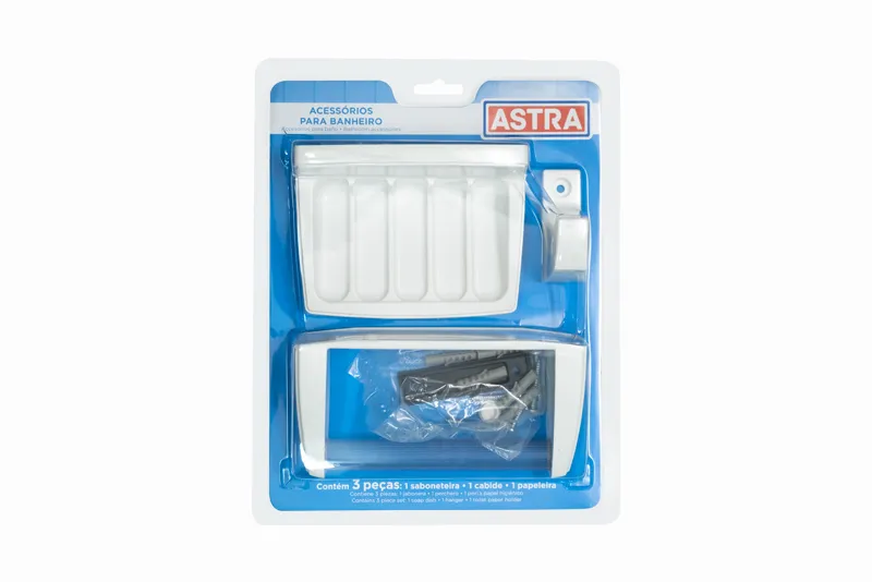Kit Plástico para Banheiro com 3 peças